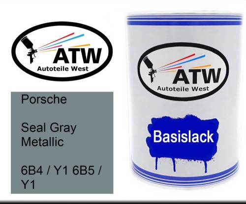 Porsche, Seal Gray Metallic, 6B4 / Y1 6B5 / Y1: 500ml Lackdose, von ATW Autoteile West.